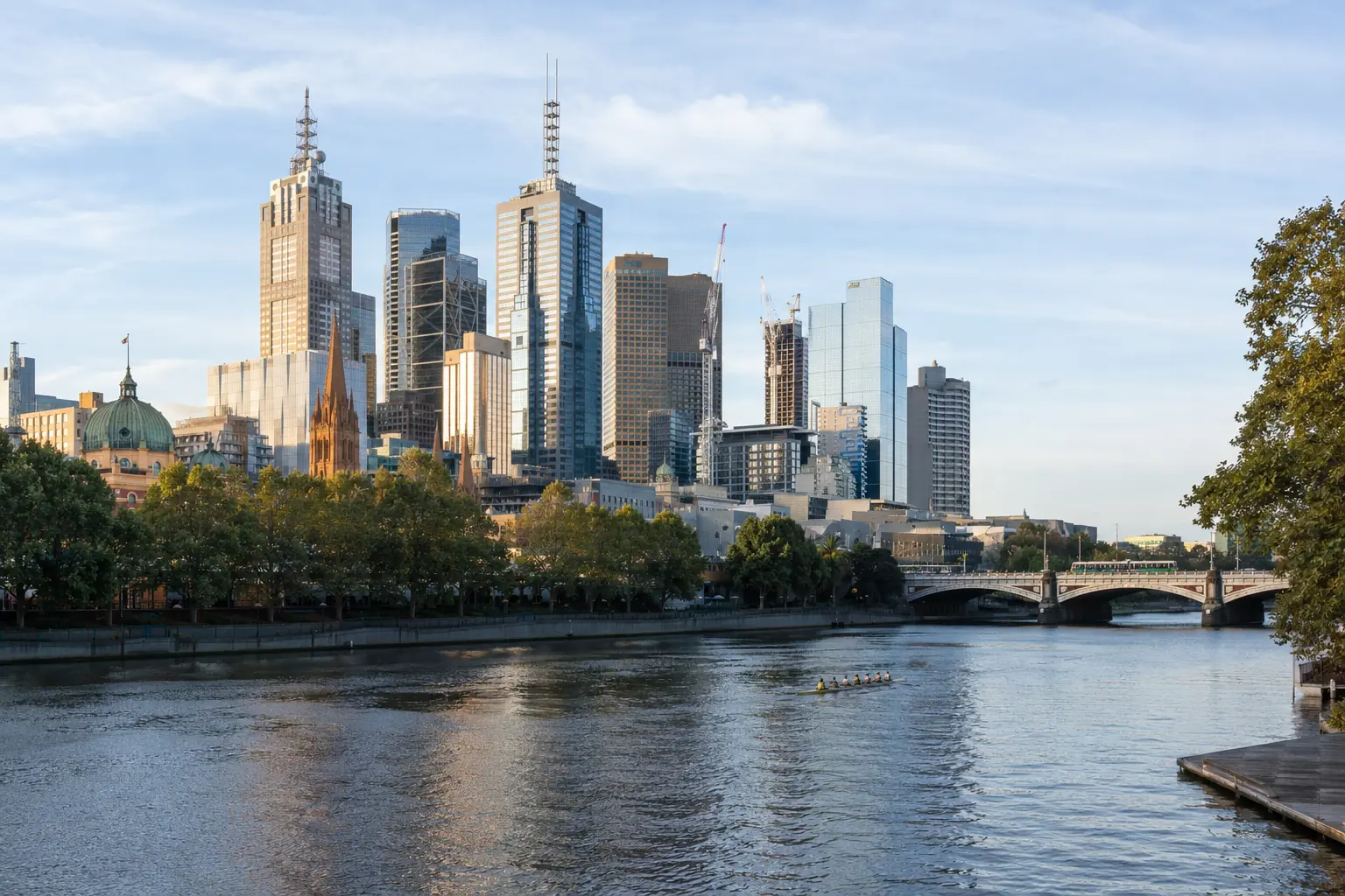 Melbourne city viewed from the Yarra River